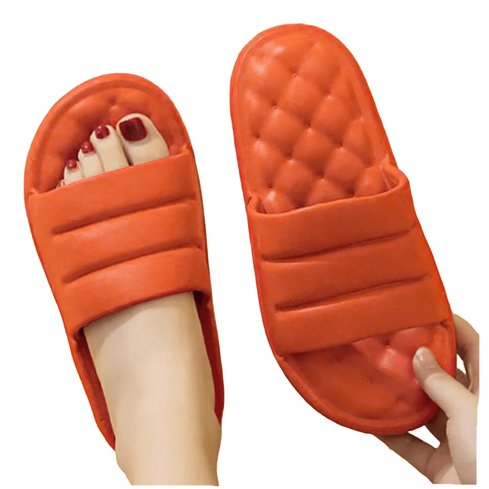 Orange Solid Soft Sole Slippers