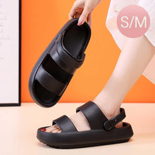 Load image into Gallery viewer, Black Solid Soft Sole Sandals / Slippers
