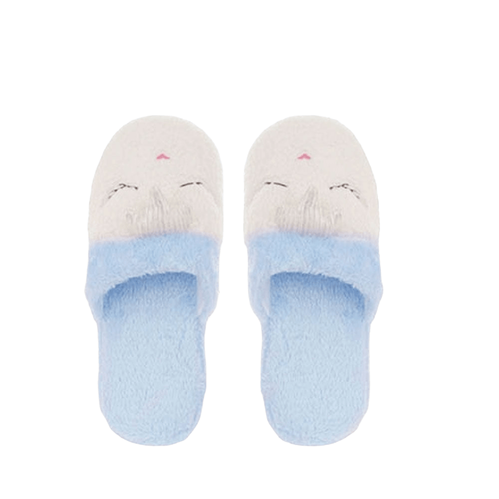 Blue 6PAIRS - Fuzzy Face Soft Home Indoor Floor Slippers