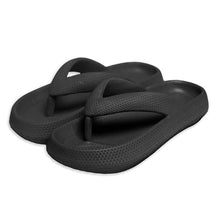 Load image into Gallery viewer, Black Solid Soft Sole Flip Flop Slippers
