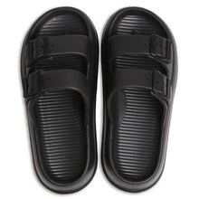 Load image into Gallery viewer, Black Solid Soft Sole Slippers
