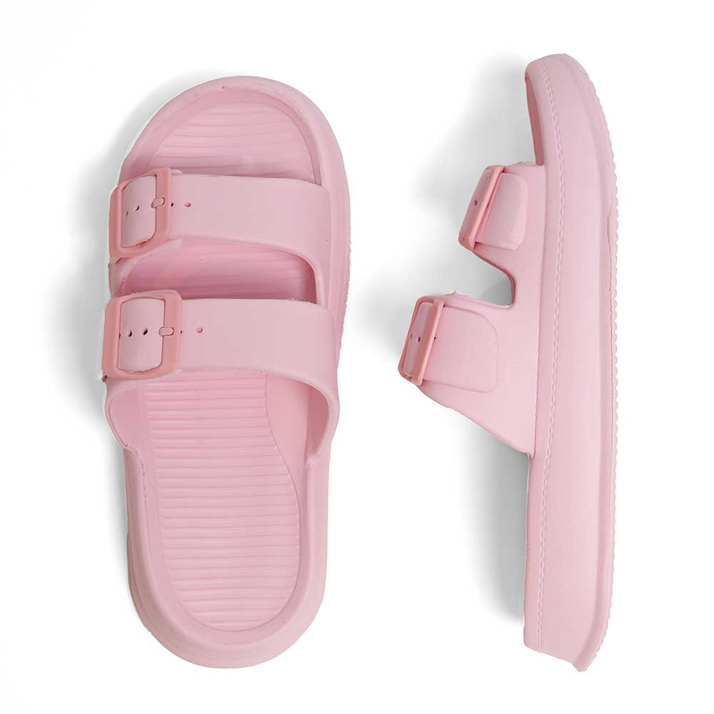 Pink Solid Soft Sole Slippers