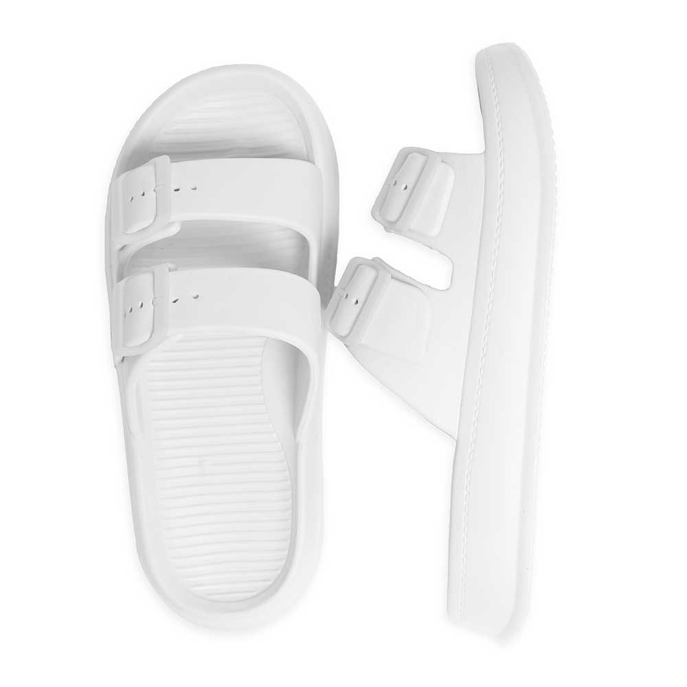 White Solid Soft Sole Slippers