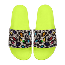 Load image into Gallery viewer, Yellow Bling Leopard Patterned Slide Sandal Slippers
