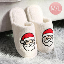 Load image into Gallery viewer, White Santa Accented Solid Soft Home Indoor Floor Slippers
