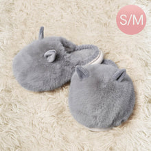 Load image into Gallery viewer, Gray Fuzzy Faux Fur Bunny Soft Home Indoor Floor Slippers
