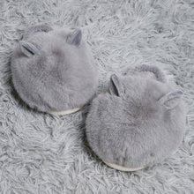 Load image into Gallery viewer, Gray Fuzzy Faux Fur Bunny Soft Home Indoor Floor Slippers
