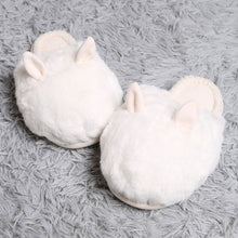 Load image into Gallery viewer, Ivory Fuzzy Faux Fur Bunny Soft Home Indoor Floor Slippers
