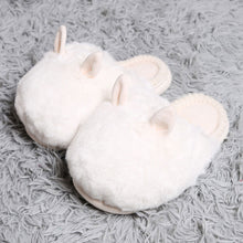 Load image into Gallery viewer, Ivory Fuzzy Faux Fur Bunny Soft Home Indoor Floor Slippers
