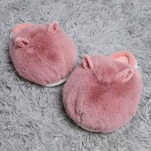 Load image into Gallery viewer, Pink Fuzzy Faux Fur Bunny Soft Home Indoor Floor Slippers
