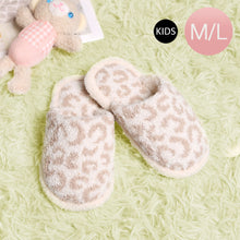 Load image into Gallery viewer, Beige Leopard Patterned Soft Home Indoor Floor Kids Slippers
