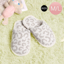 Load image into Gallery viewer, Gray Leopard Patterned Soft Home Indoor Floor Kids Slippers
