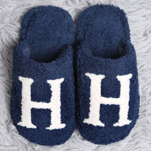 Load image into Gallery viewer, Navy Blue H Print Soft Home Indoor Floor Kids Slippers
