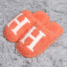 Load image into Gallery viewer, Orange H Print Soft Home Indoor Floor Kids Slippers
