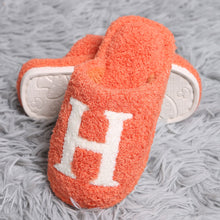 Load image into Gallery viewer, Orange H Print Soft Home Indoor Floor Kids Slippers
