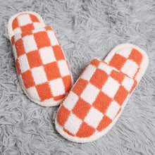 Load image into Gallery viewer, Orange Checkerboard Soft Home Indoor Floor Slippers
