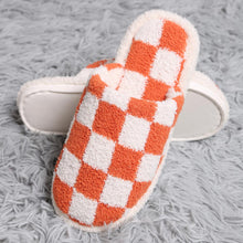 Load image into Gallery viewer, Orange Checkerboard Soft Home Indoor Floor Slippers
