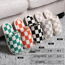 Load image into Gallery viewer, Orange Checkerboard Soft Home Indoor Floor Slippers
