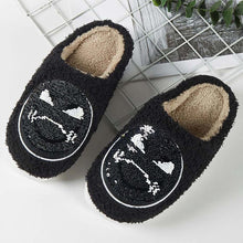 Load image into Gallery viewer, Black 6Pairs - Reversible Sequin Smile Soft Home Indoor Floor Slippers
