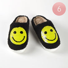 Load image into Gallery viewer, Black 6Pairs - Reversible Sequin Smile Soft Home Indoor Floor Slippers
