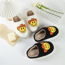 Load image into Gallery viewer, Black 6Pairs - Cowboy Hat Smile Soft Home Indoor Floor Slippers
