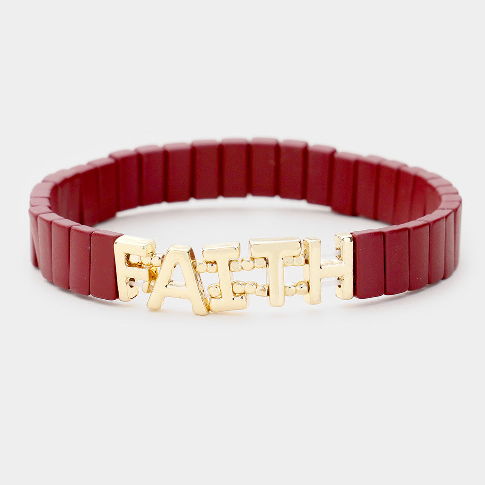 Gold 
Lego Block Faith Stretch Bracelet