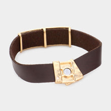Load image into Gallery viewer, Gold M.A.G.I.C faux leather magnetic bracelet
