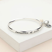 Load image into Gallery viewer, Clear &#39;Innocence &amp; Love&#39; April Heart Birthday Stone Charm Bracelet
