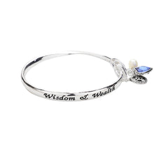 Load image into Gallery viewer, Silver &#39;Wisdom &amp; Wealth&#39; December Heart Birthday Stone Charm Bracelet
