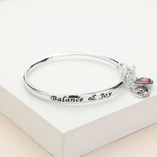 Load image into Gallery viewer, Red &#39;Consistency &amp; Loyalty&#39;  January Heart Birthday Stone Charm Bracelet
