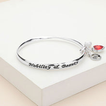 Load image into Gallery viewer, Red &#39;Nobility &amp; Beauty&#39; July Heart Birthday Stone Charm Bracelet
