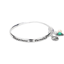 Load image into Gallery viewer, Silver &#39;Happiness &amp; Fertility&#39; May Heart Birthday Stone Charm Bracelet
