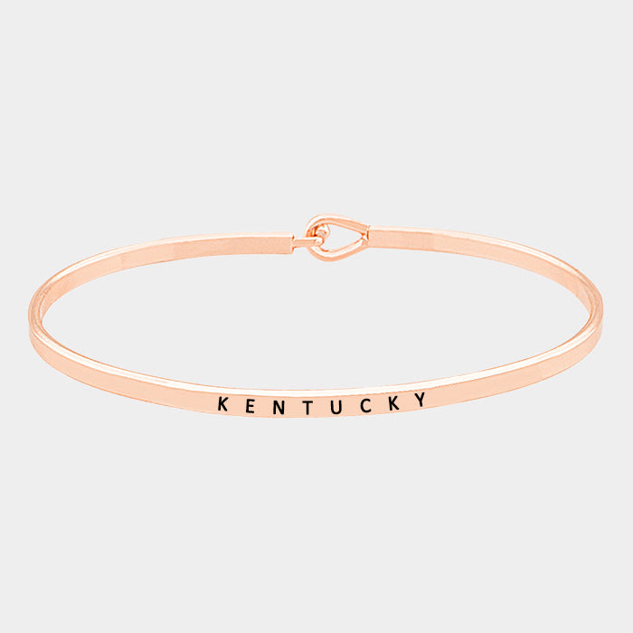 Rose Gold Kentucky thin metal hook bracelet