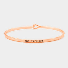 Load image into Gallery viewer, Rose Gold No Excuses Brass Thin Metal Hook Bracelet
