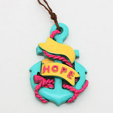 Load image into Gallery viewer, Yellow Clay Nautical Anchor Pendant
