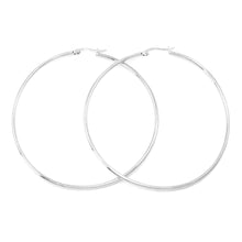 Load image into Gallery viewer, Stainless Steel 3 Inch Metal Hoop Pin Catch Earrings
