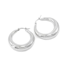 Load image into Gallery viewer, Stainless Steel 1 Inch Metal Hoop Pin Catch Earrings
