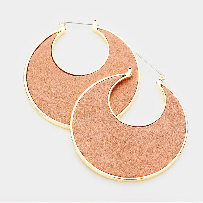Pink Cut out Round Pin Catch Earrings