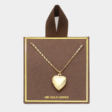 Load image into Gallery viewer, Gold 18K Gold Dipped Heart Locket Pendant Necklace
