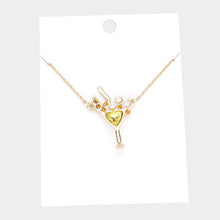 Load image into Gallery viewer, Yellow Pearl Stone Embellished Cocktail Pendant Necklace
