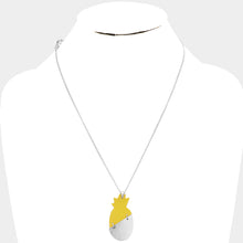 Load image into Gallery viewer, Yellow Pine Apple Faux Leather Metal Long Necklace
