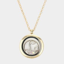 Load image into Gallery viewer, Gold &#39;T&#39; Monogram Floating Locket Pendant Necklace
