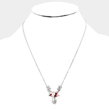 Load image into Gallery viewer, Silver Watercolor Enamel Deer Jewelry Charm Pendant Necklace
