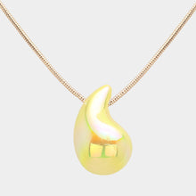 Load image into Gallery viewer, Yellow Metallic Teardrop Pendant Necklace
