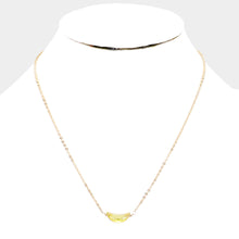 Load image into Gallery viewer, Yellow Cubic Zirconia Crescent Moon Pendant Necklace
