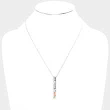 Load image into Gallery viewer, Rose Gold &quot;Keep Moving&quot; Metal Bar Pendant Necklace
