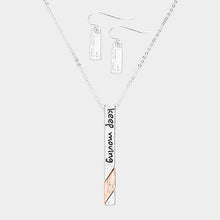 Load image into Gallery viewer, Rose Gold &quot;Keep Moving&quot; Metal Bar Pendant Necklace
