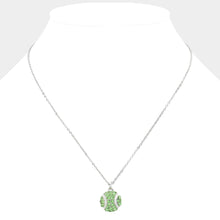 Load image into Gallery viewer, Stone Paved Baseball Pendant Necklace
