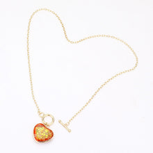 Load image into Gallery viewer, Yellow Semi Precious Heart Pendant Toggle Necklace
