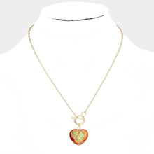 Load image into Gallery viewer, Yellow Semi Precious Heart Pendant Toggle Necklace
